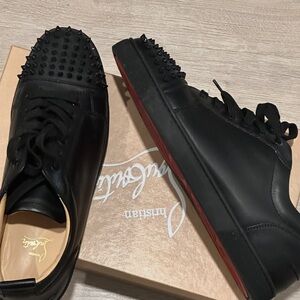 Christian Louboutin Men's Black Spiked Sneakers